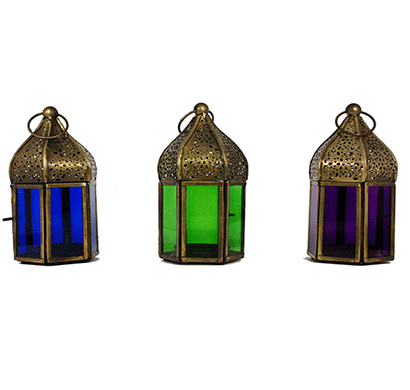 m.s.exports pentagon dome shape lantern brass d674 (pack of 3)
